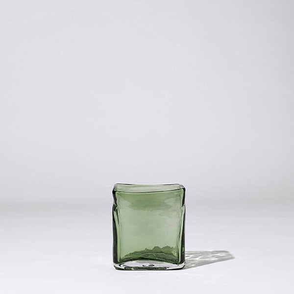 Block Vase in Green 14cm