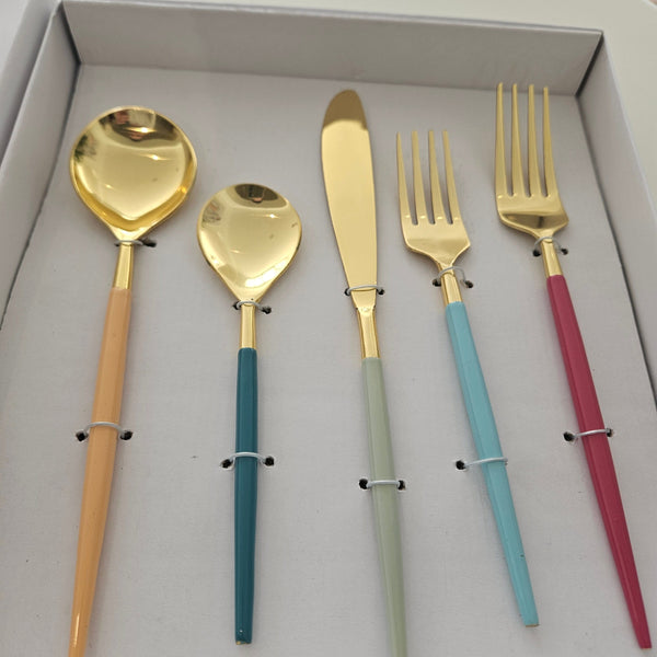 Flatware Multi Colour/Gold, Set of 5