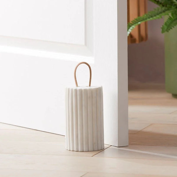 Alia Marble Door Stopper in White