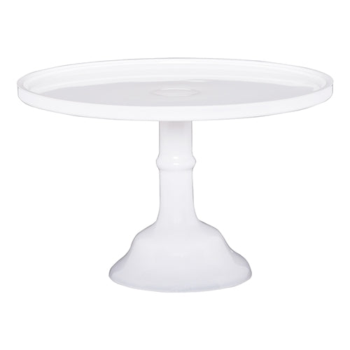 Ava Glass Cake Stand in White 29cm