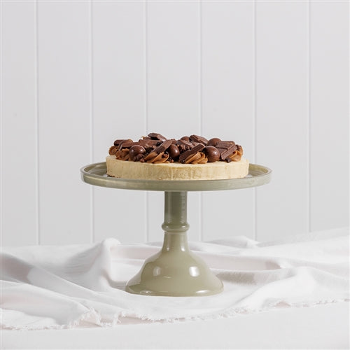 Ava Glass Cake Stand in Sage 20cm