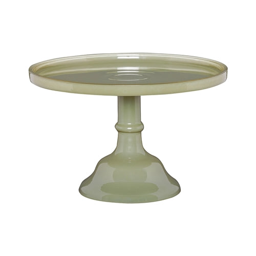 Ava Glass Cake Stand in Sage 20cm