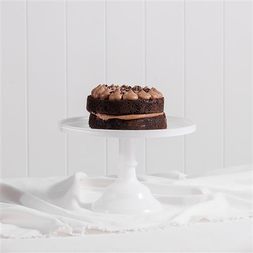 Ava Glass Cake Stand in White 20cm