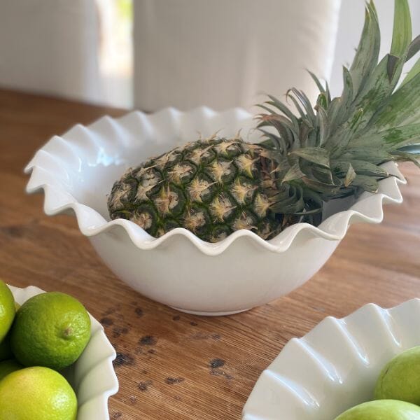 Lola Wave Serving Bowl in White 34cm