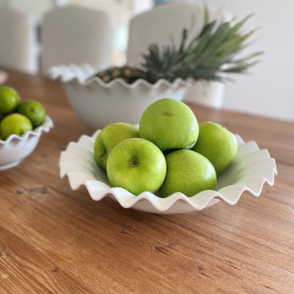 Lola Wave Serving Bowl in White 29cm