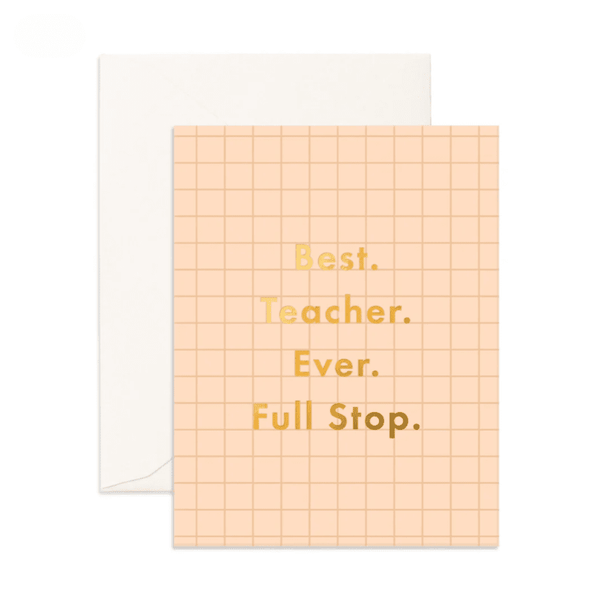 Fox & Fallow Card - Best Teacher Ever in Peach/Gold