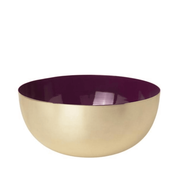 Celia Brass Serving Bowl in Burgundy 25.5cm