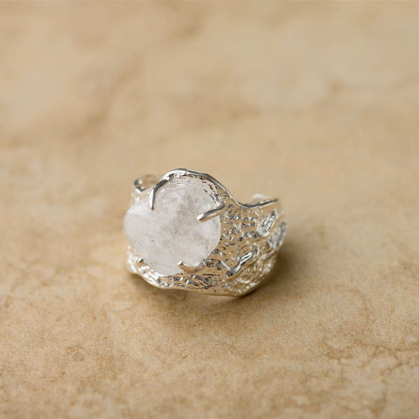 Indigo & Wolfe - Nohea Silver Ring W/ Clear Stone