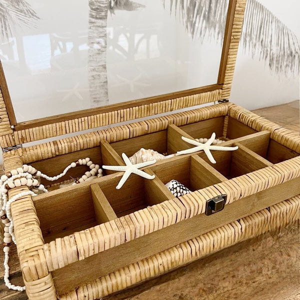 Mareva Rattan Jewellery Box in Natural 42cm