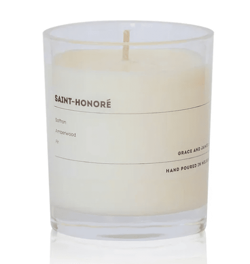 Grace & James Saint Honore 40Hr Candle - Saffron, Amberwood & Fir