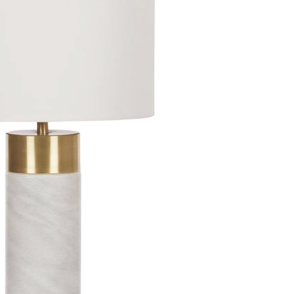 Lola Marble Table Lamp in White/Gold