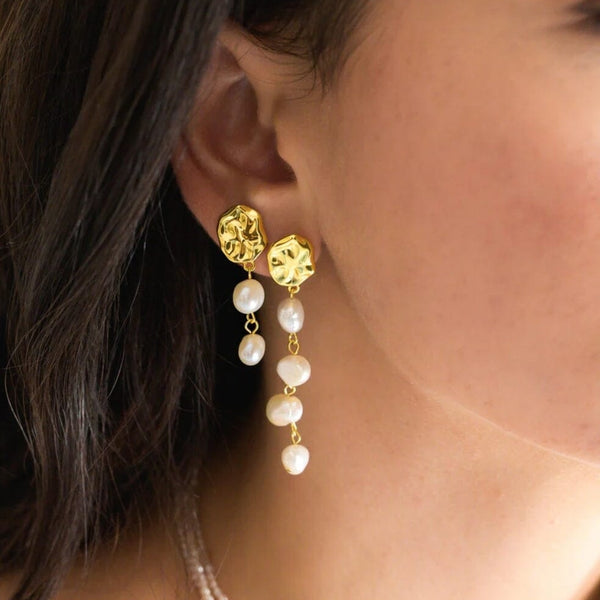 Indigo & Wolfe - Amara Gold + Pearl Earrings