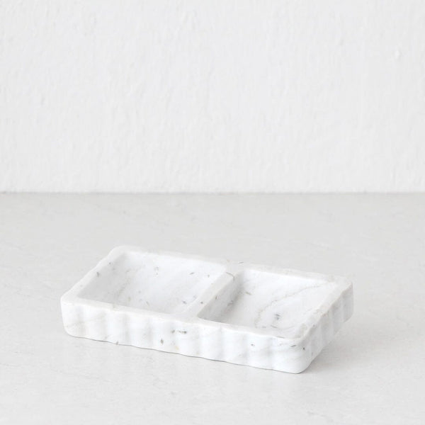 Kaja Marble Tray in White/Grey