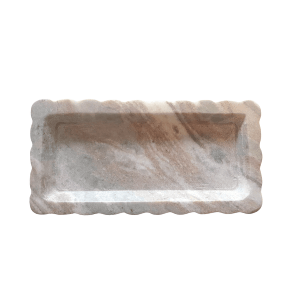 Adoro Rectangular Marble Tray in Nude/Grey