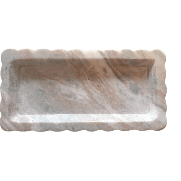 Adoro Rectangular Marble Tray in Nude/Grey