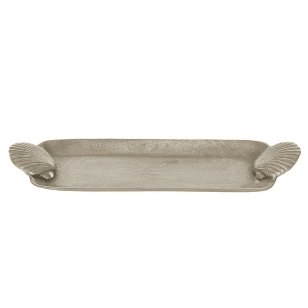 Dupas Rectangular Metal Tray in Silver