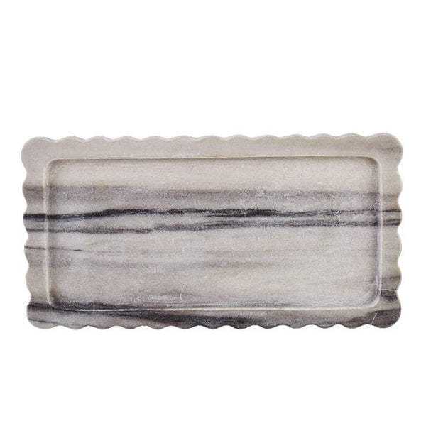 Dalia Rectangular Marble Tray in Grey