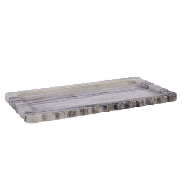 Dalia Rectangular Marble Tray in Grey