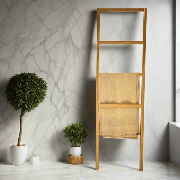 Gia Teak Wooden Bathroom Ladder in Natural