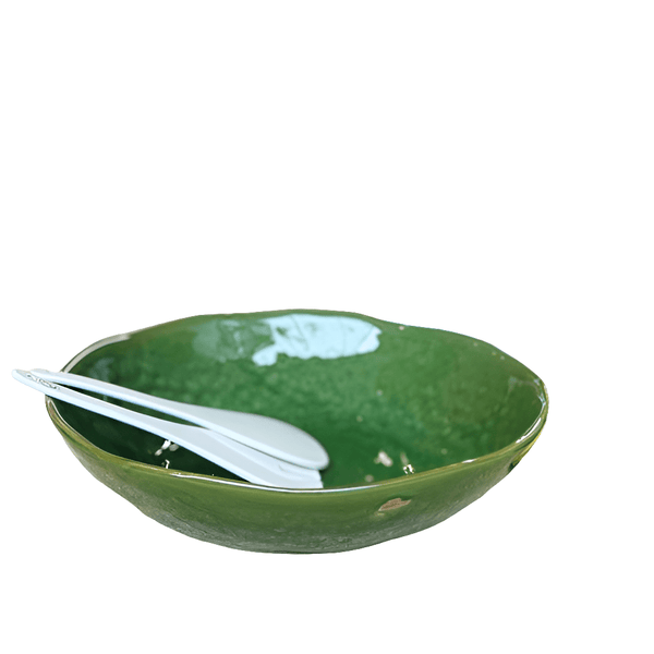 Salerno Glazed Oversized Serving Bowl in Green 38cm