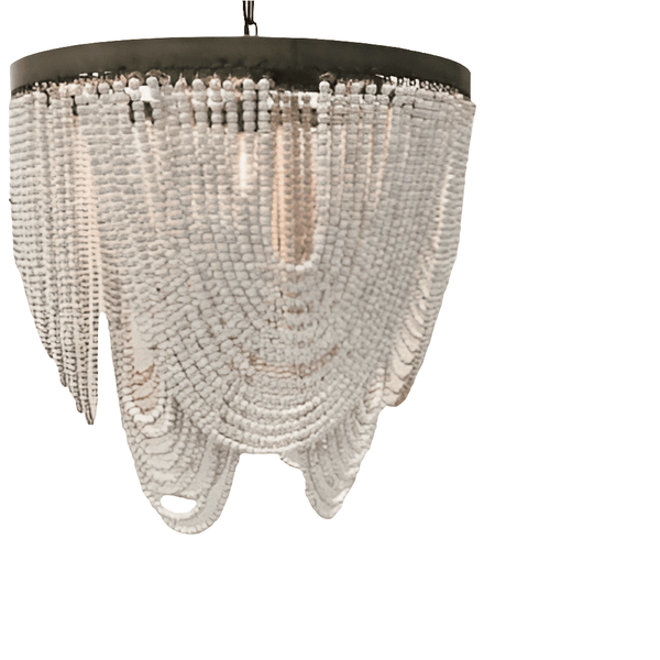 Astor Deco White Beaded Chandelier