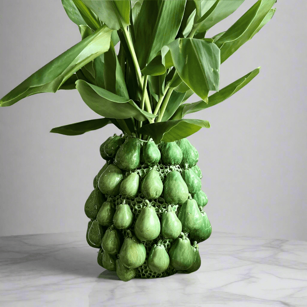 Sardegna Ceramic Pear Vase in Green 36cm