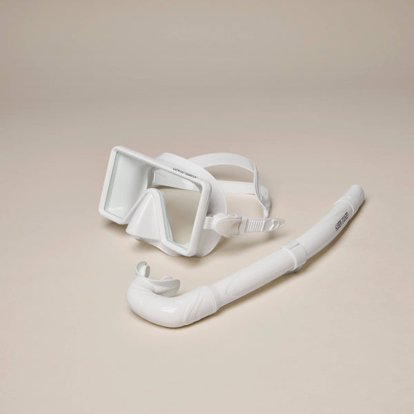 Barbados Dive Mask and Snorkel in White