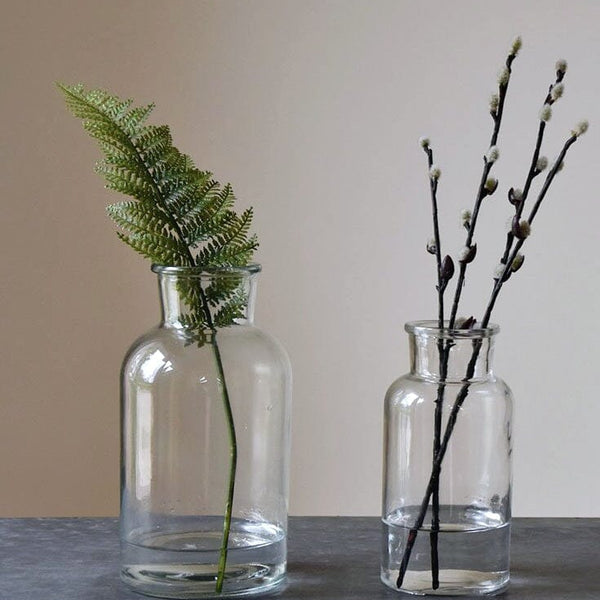 Recycled Apothecary Glass Vases - Set of 3