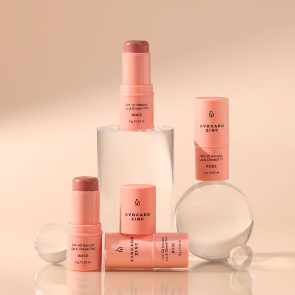 SPF 50 Natural Lip & Cheek Tint - Rose