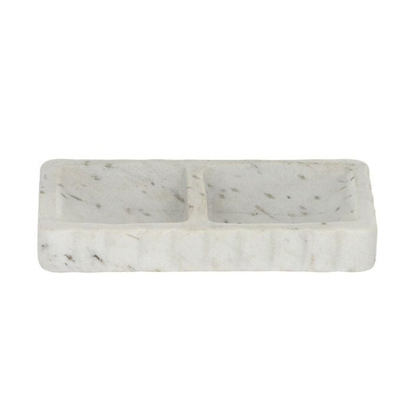 Kaja Marble Tray in White/Grey