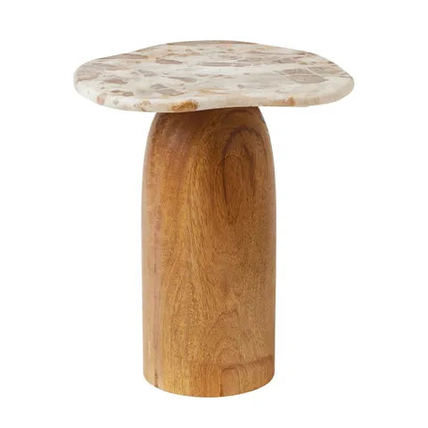 Ophelia Marble Side Table in Nude/Natural