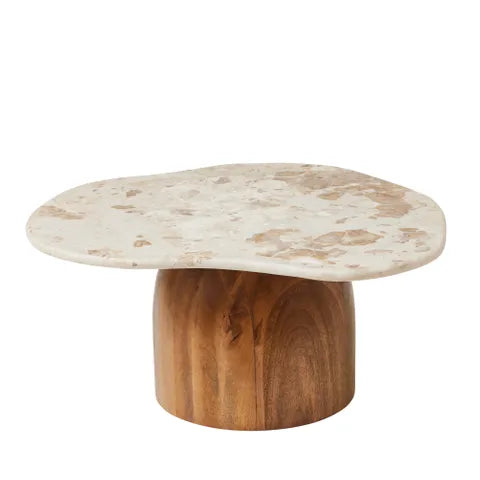 Ophelia Marble Side Table in Nude/Natural