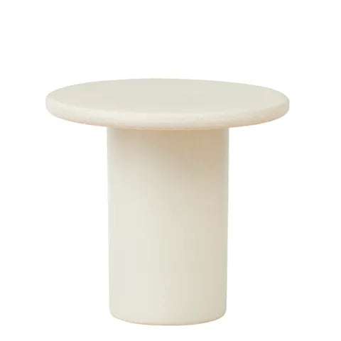 Tully Ceramic Side Table in Ivory