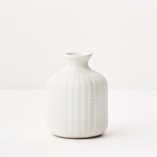 Peggy Ceramic Vase in Satin White