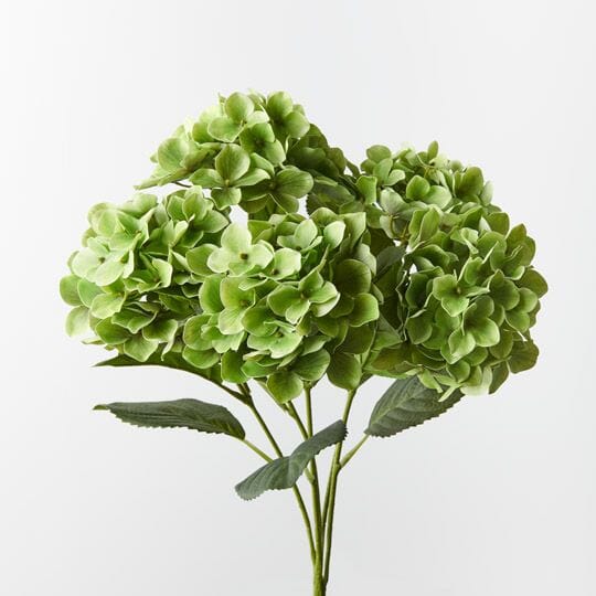 Hydrangea Artificial Real Touch Bush in Green 50cm