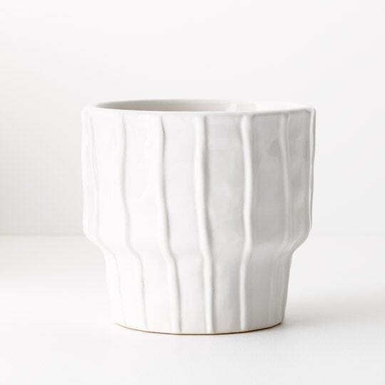 Sinai Stoneware Pot in Satin White 15cm