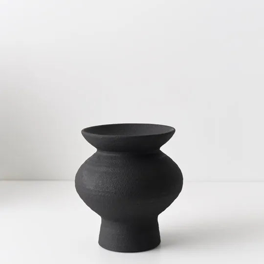 Tova Stoneware Vase in Black 23cm