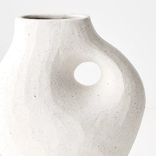 Cleo Stoneware Vase in White 20cm