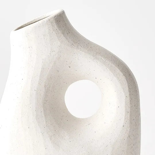 Cleo Stoneware Vase in White 30cm