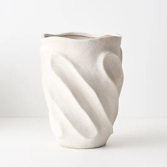 Inez Stoneware Vase in White 29cm