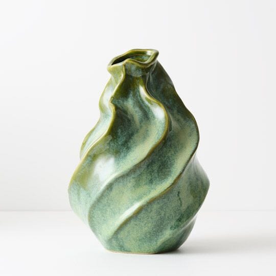 Inez Stoneware Vase in Satin Green 29cm