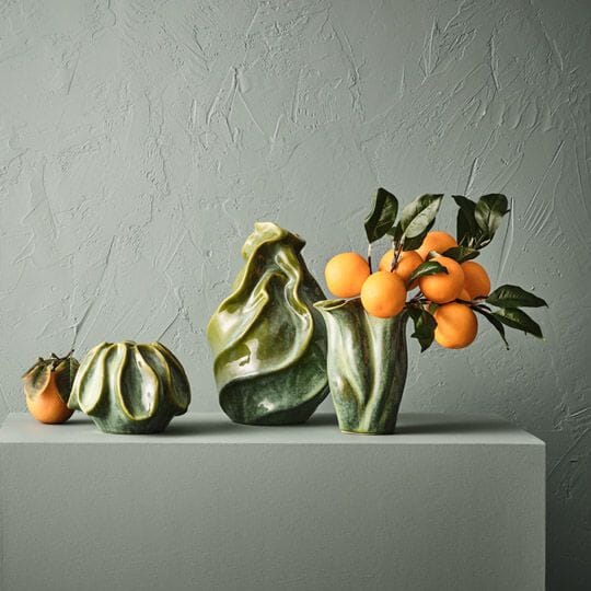 Inez Stoneware Vase in Satin Green 29cm