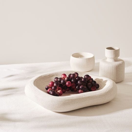 Damas Stoneware Bowl in White 38cm