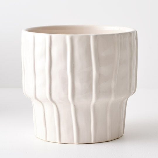 Sinai Stoneware Pot in Satin White 20cm