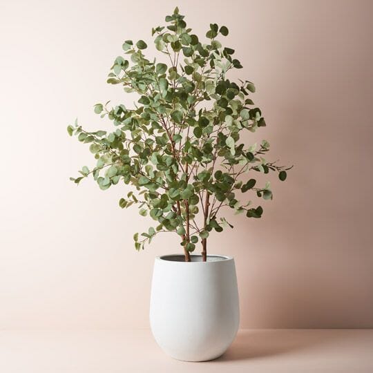 Milos Tall Pot in Matte White 52X48cm