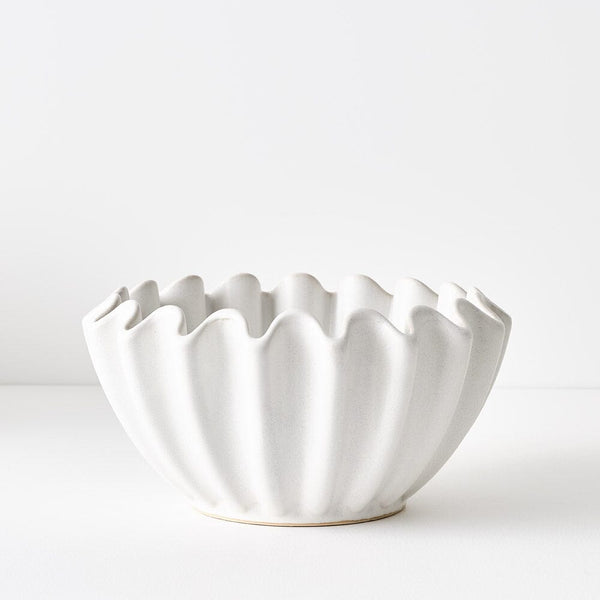 Helios Ceramic Bowl in White 30cm