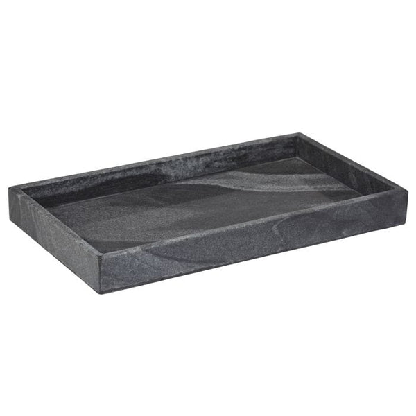 Alia Rectangular Marble Tray in Black