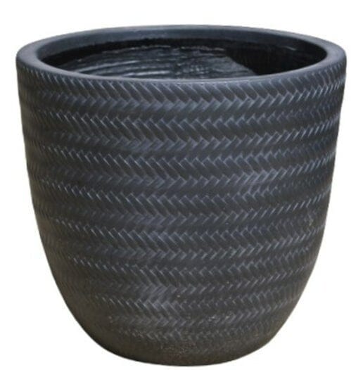 Weave Ceramic Pot in Charcoal - Medium