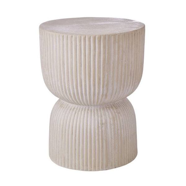 Zoya Stone Side Table in Cream Wash