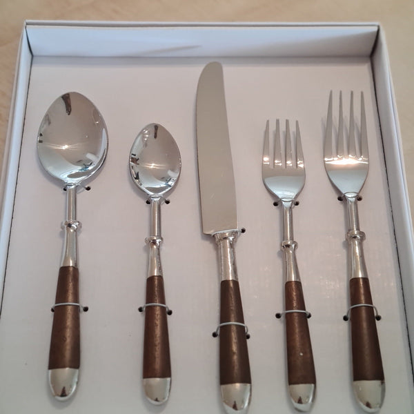 Belle Cutlery Set in Silver/Walnut - Buy 1 Get 1 Free Sale